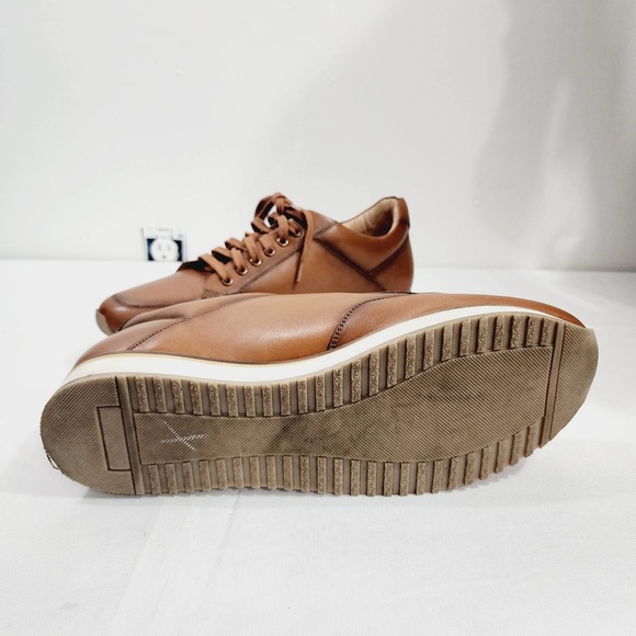 Anthony Veer Barack Court Calfskin Leather Lace-up Sneaker in Tan Men's Size 13D - Picture 12 of 16